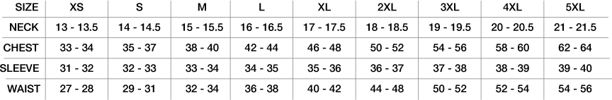 Ppe Size Chart